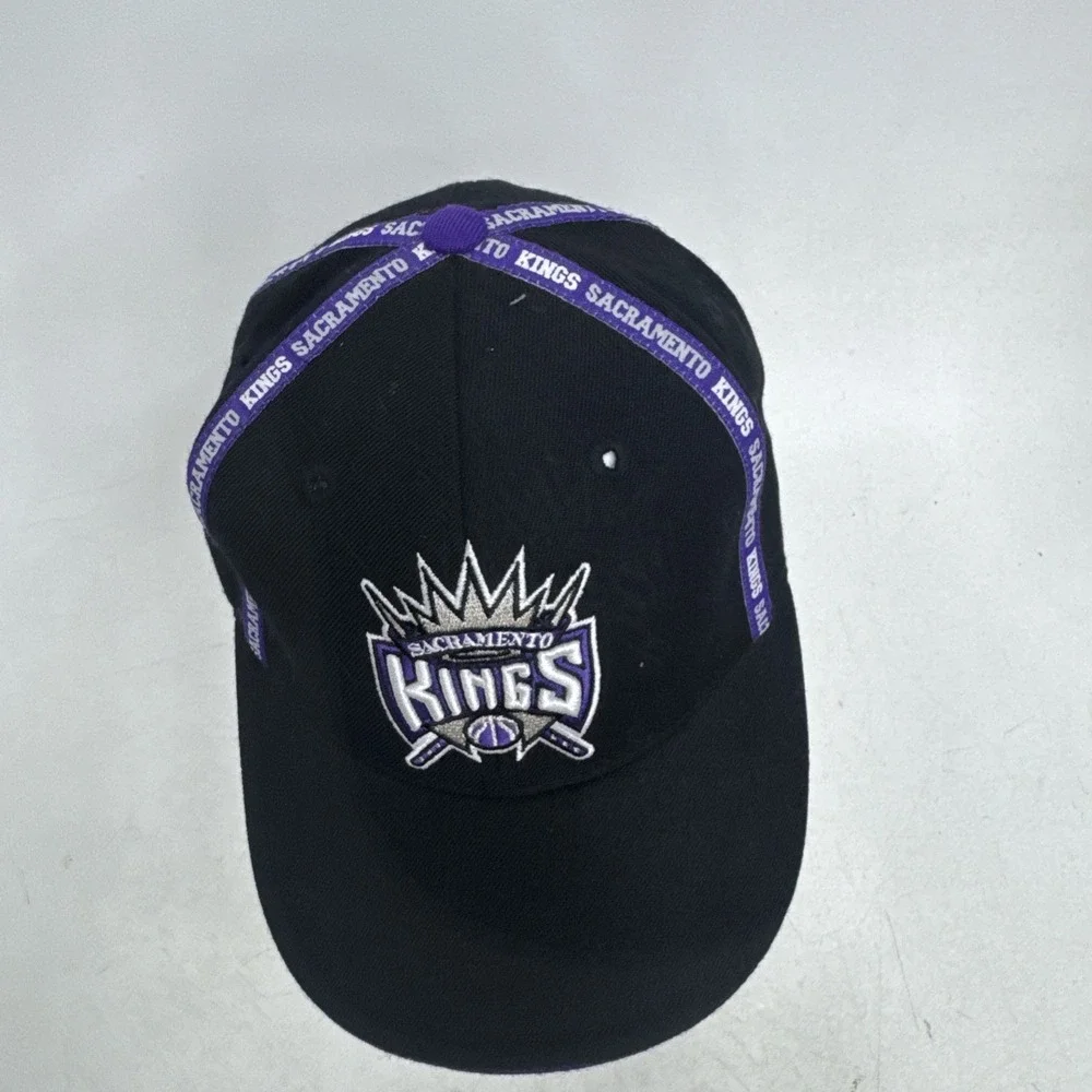 Sacramento Kings NBA Reebok Black Purple Cap Hat Logo Fitted ~ Size 7 1/8